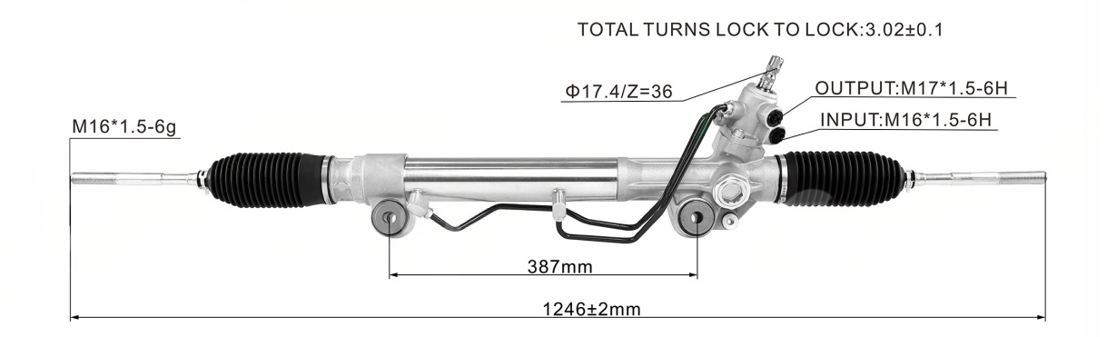 GSJ15.4000 FJ 09-14 Hydraulic Power Steering Rack | KITLAMT
