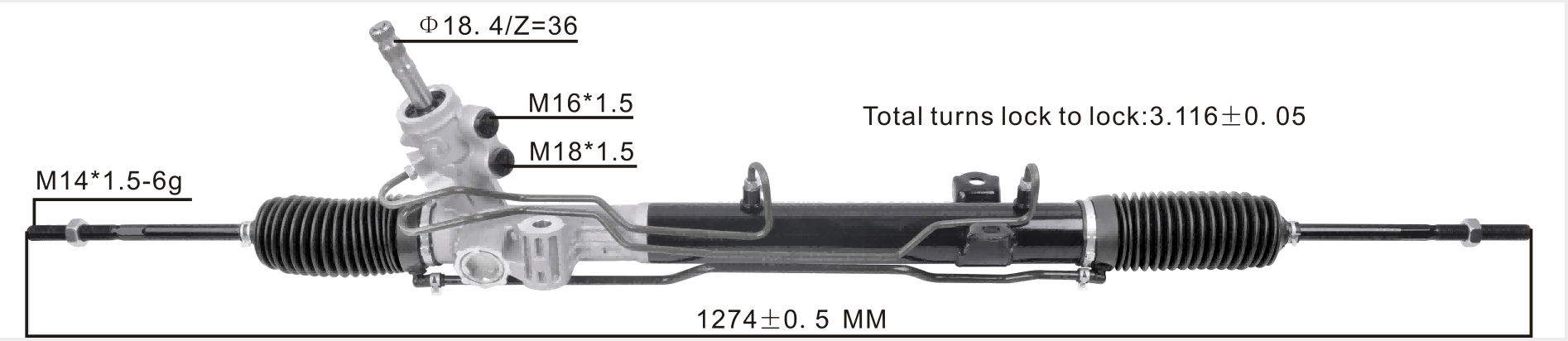 Chrysler Town Country 2005-2007 Hydraulic Power Steering Rack | KITLAMT