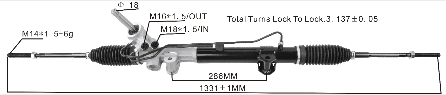 Chrysler Town Country 2008-2010 Hydraulic Power Steering Rack | KITLAMT