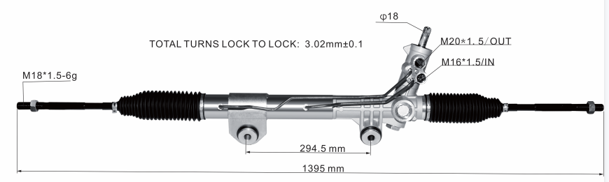Dodge Ram 1500 2WD 2007-2013 Hydraulic Power Steering Rack | KITLAMT