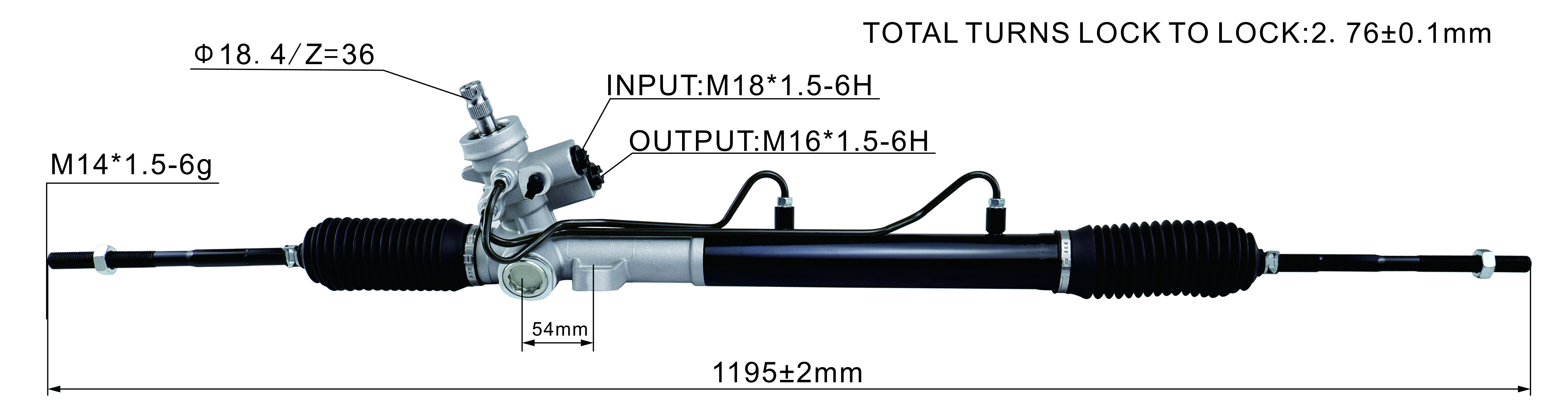 Chrysler PT Cruiser 2003 Hydraulic Power Steering Rack | KITLAMT