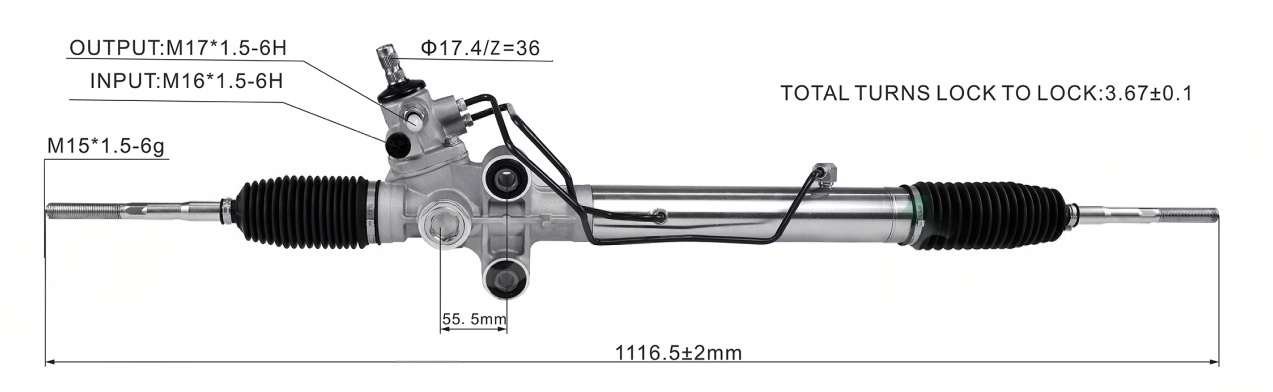 KCH46 RCH47 Hydraulic Power Steering Rack | KITLAMT