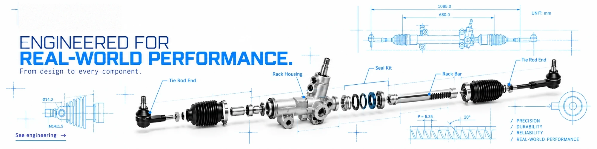 KITLAMT - engineered for real-world performance, from design to every component of the steering rack.